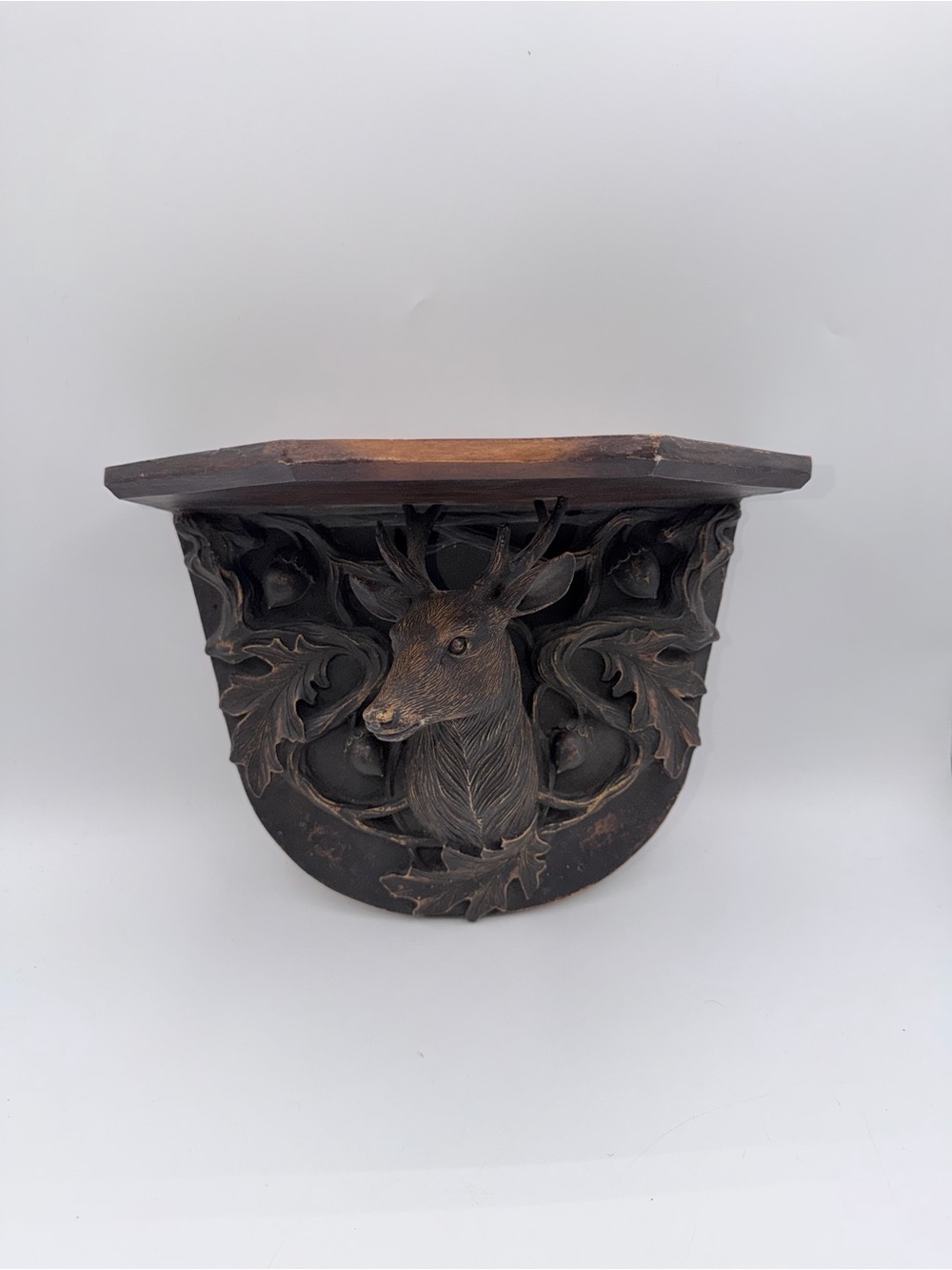 Rustic Deer Wall Shelf - Brown Accent
